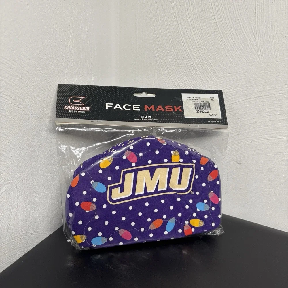 James Madison Face Mask 2 Pack‎ Brand New Colosseum JMU Dukes